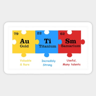 Autism Chemical Elements Awareness Sticker